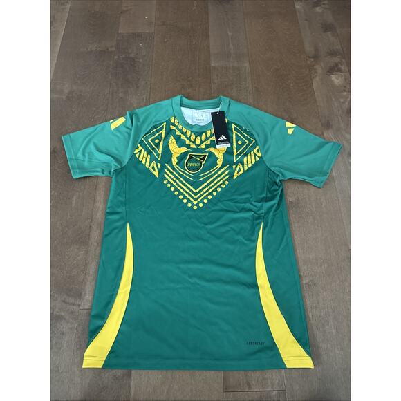 Adult Small SLIM FIT Adidas AeroReady JAMAICA Football Federation Jersey - Picture 1 of 3